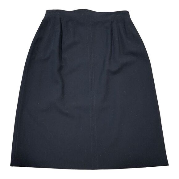 Escada 100% New Wool A-Line Pleated Mini-Skirt with Slit Lined Black Size 36 6 S - Picture 1 of 11
